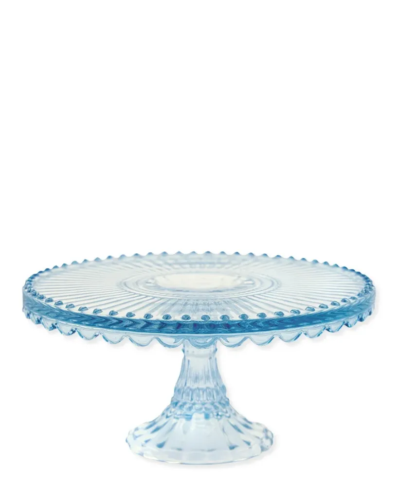 Glass cake stand Alice pale cobalt