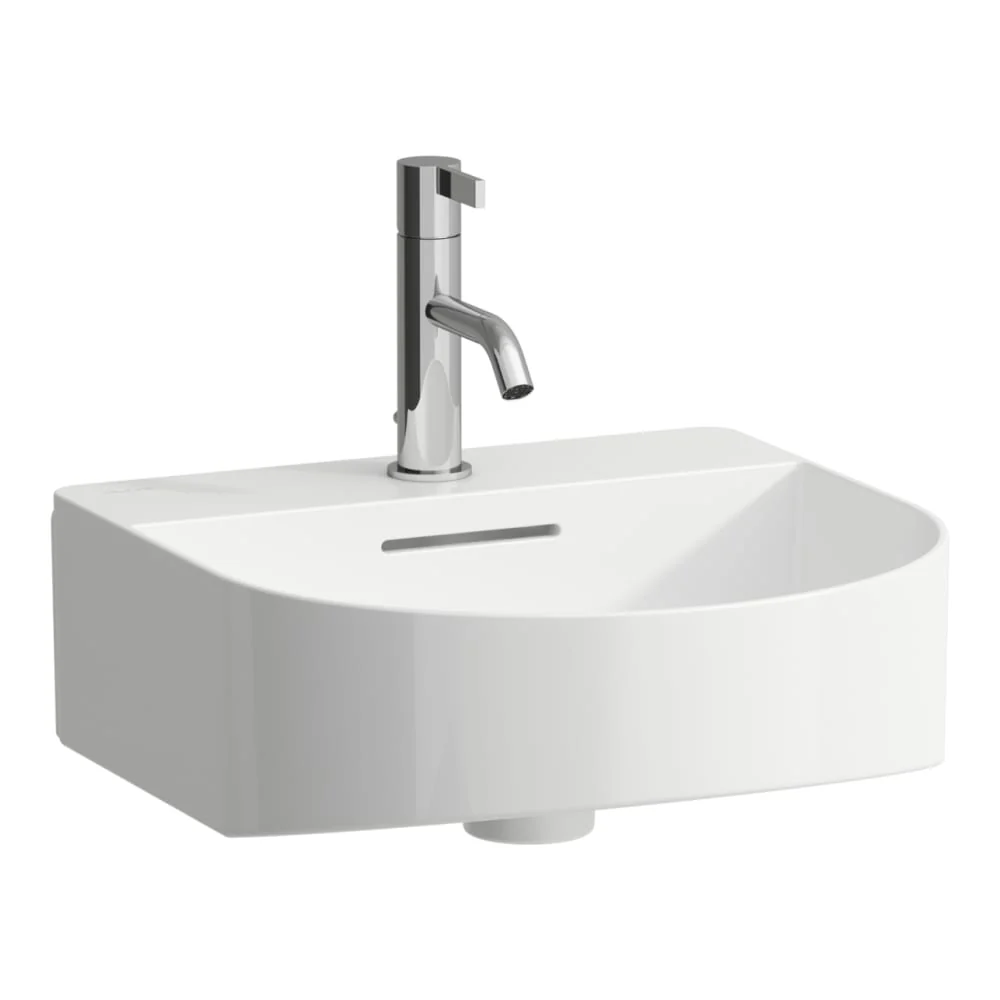 LAUFEN SONAR Håndvask med hanehul. Slebet underside - 410x420x170mm - snow porcelæn
