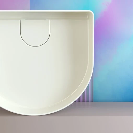 LAUFEN SONAR Håndvask med hanehul. Slebet underside - 410x420x170mm - snow porcelæn