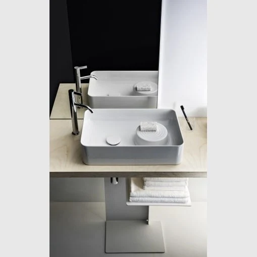 LAUFEN VAL Bowlevask uden hanehul, med semi-wet område - 550x360x145mm - pearl porcelæn