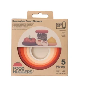 Sæt med fem genanvendelige Food Savers i silikone fra Food Huggers, Terracotta