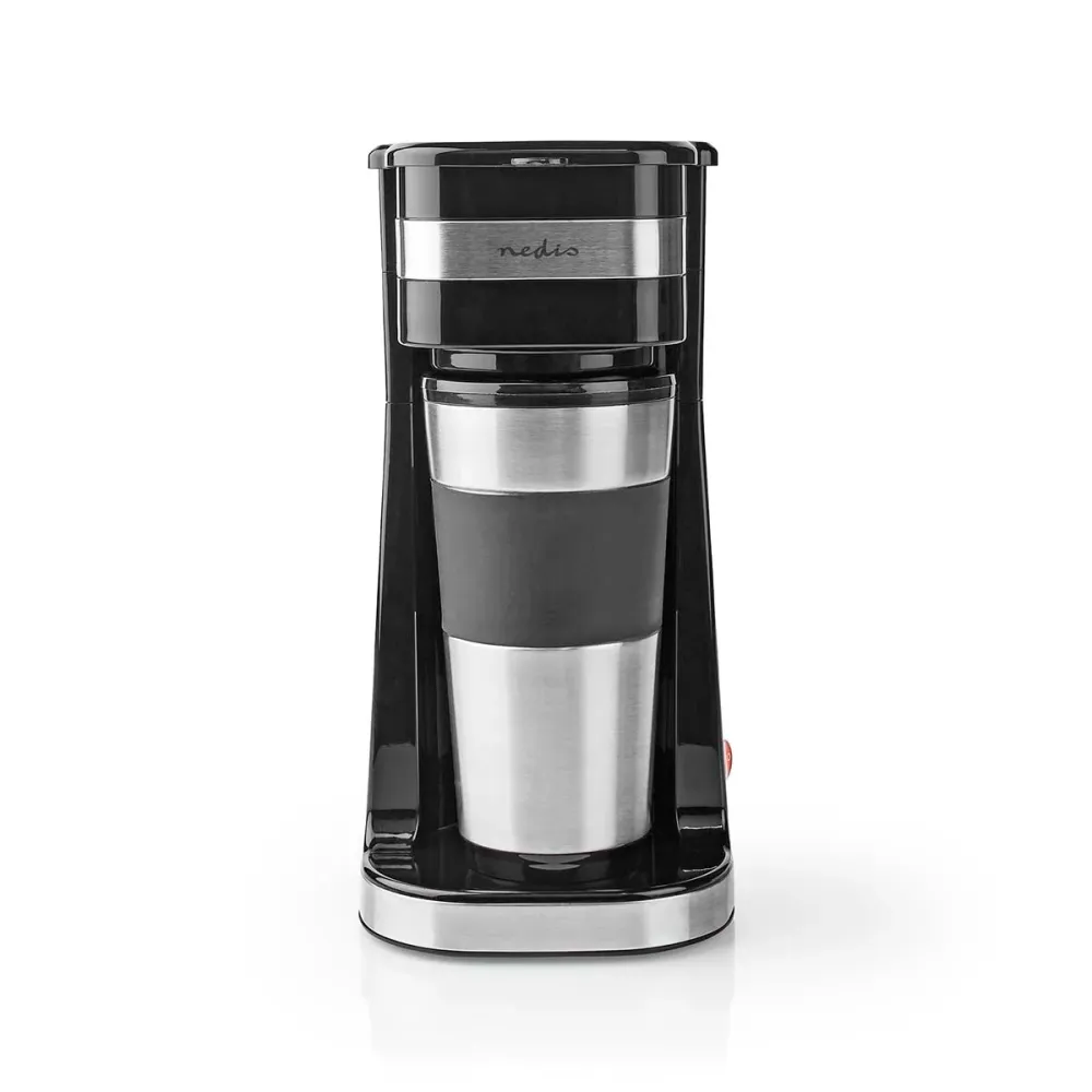 Nedis - Kaffemaskine | Filterkaffe | 0.4 l | 1 Kopper | Ebony / Sølv - KACM300FBK