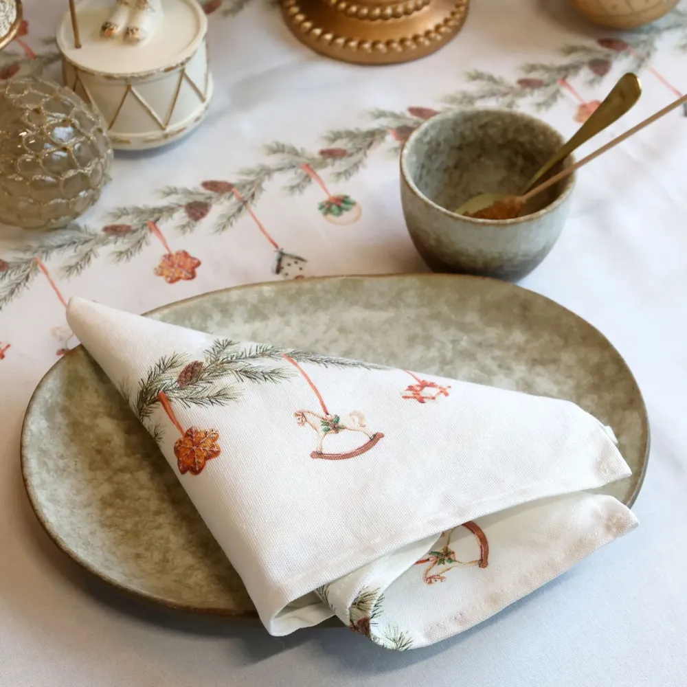 Jule stofserviet med ranke - Chic Antique