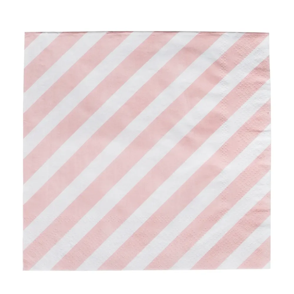 My Little Day servietter, Lyserøde striber - 20 stk