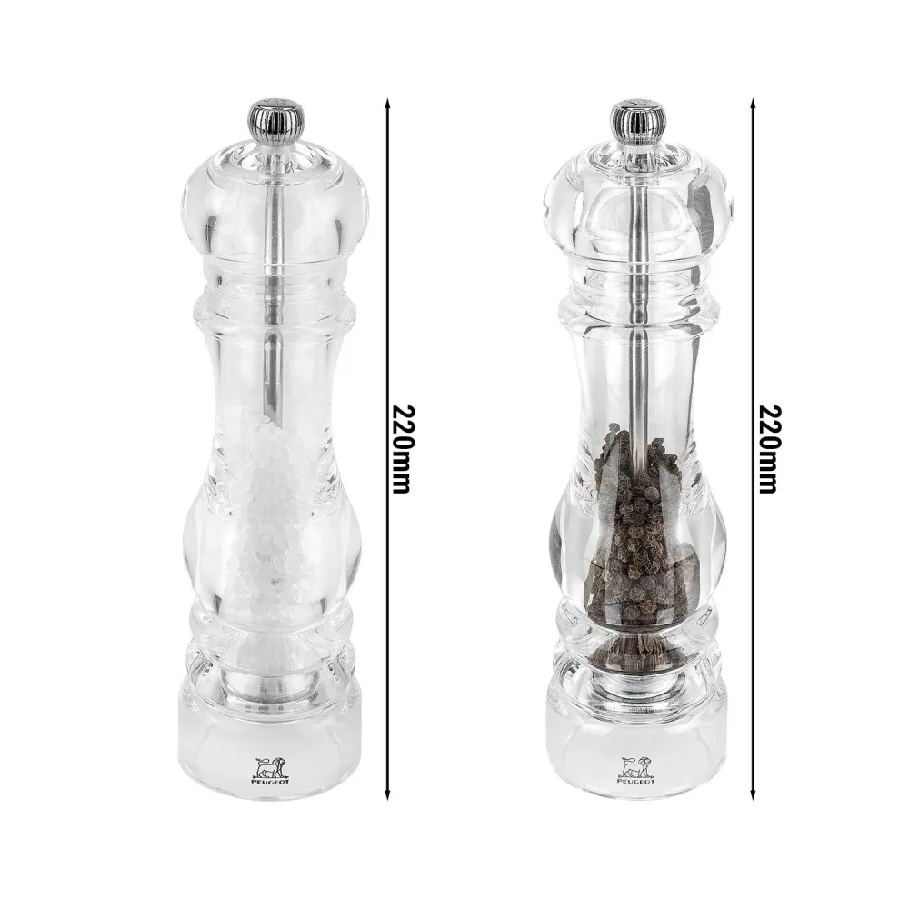 (12 stk.) PEUGEOT | NANCY - Salt- og peberkværn - Perspex - Højde: 220mm