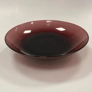 Holmegaard Harlekin Skål i Lilla Glas med Grøn fod