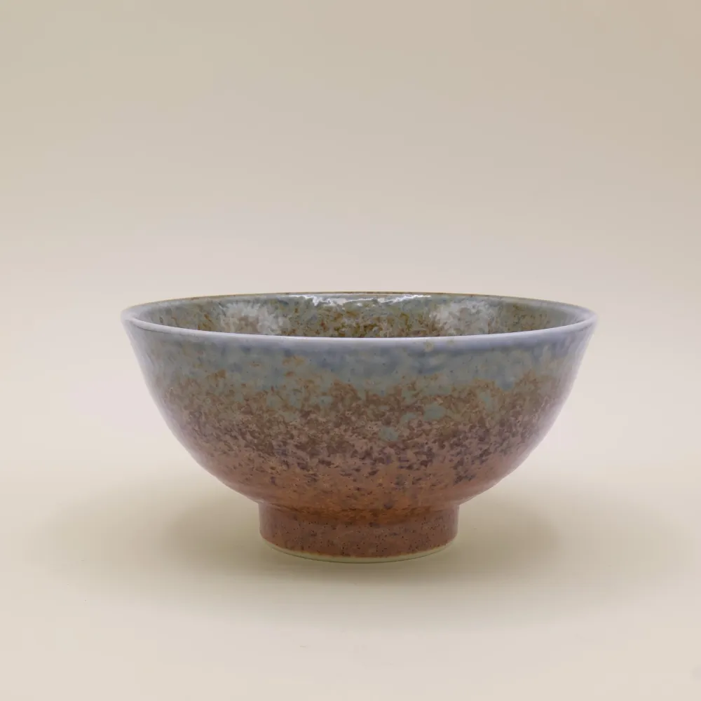 Ombre - Nudelskål med brun og blå glasur Ø16