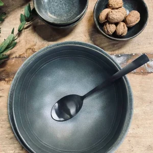 Pasta / suppe skål i stentøj – Grå