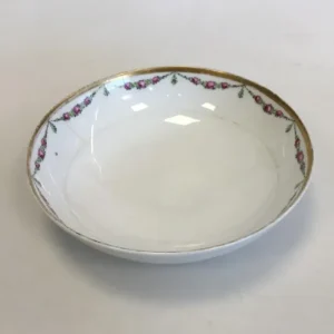 Royal Copenhagen Stel nr. 478 Rosenguirlande med guld Rund Skål No 9024