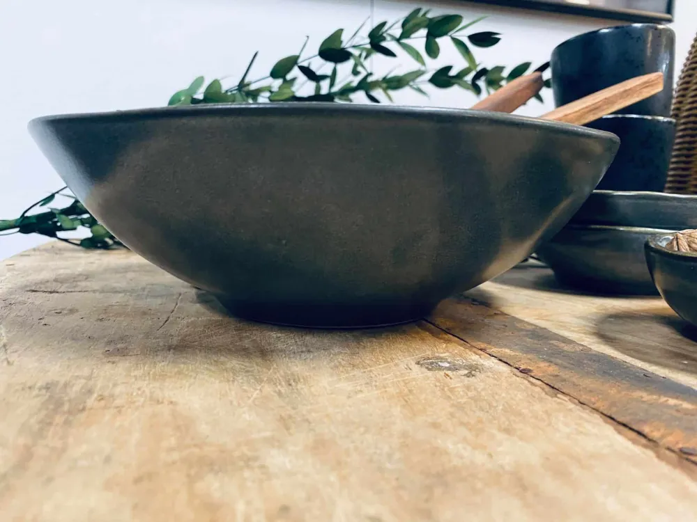 Salatskål i stentøj – Grå