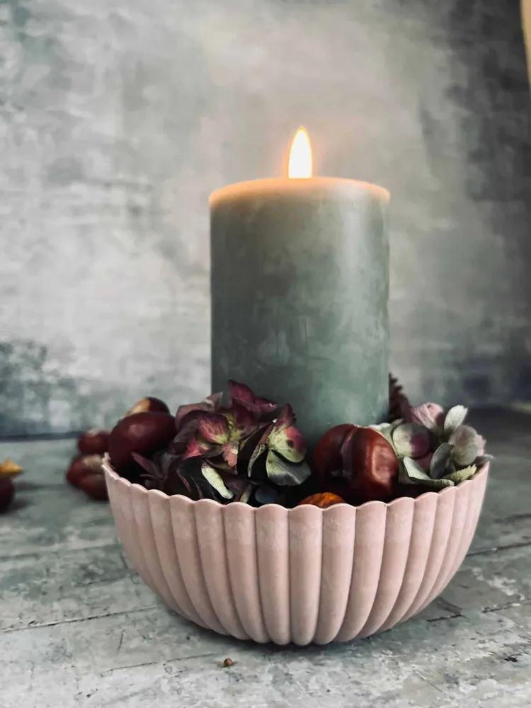 Skål med bølgekant – Rosa