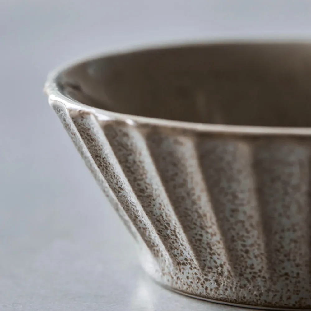 Skål H6 cm Pleat - Grå/Brun