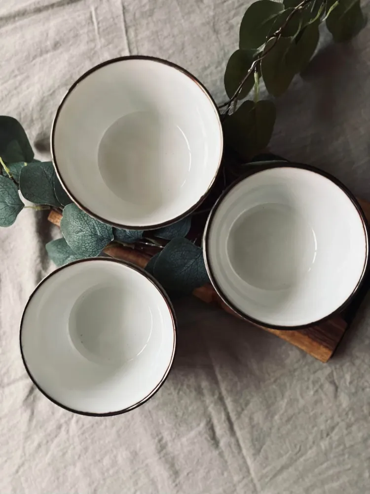 Skåle hvid porcelæn med guld - Assorteret
