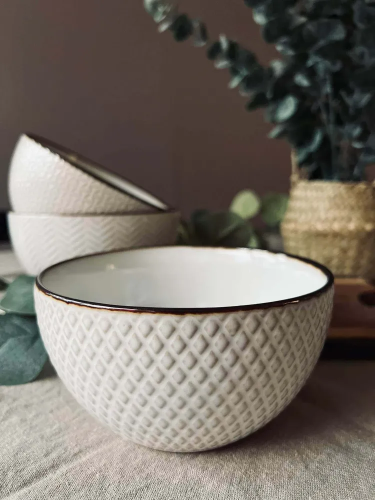 Skåle hvid porcelæn med guld - Assorteret