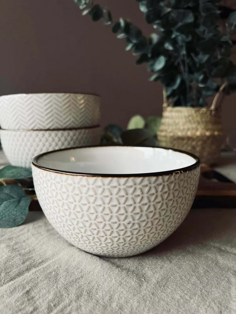 Skåle hvid porcelæn med guld - Assorteret