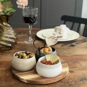 Tapas - 3 skåle på rundt fad