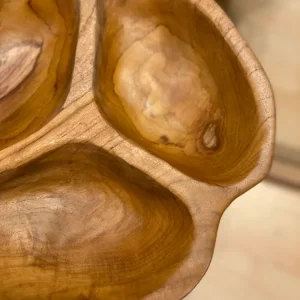 Teak bowl m/ inddeling