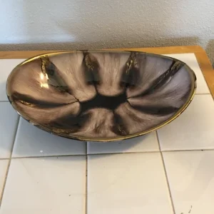 Tysk, Skål med guldkant 28 cm.