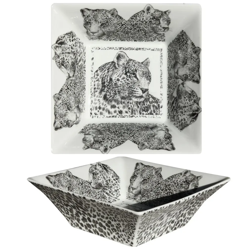 Taitù multipurpose medium leopard Wild Spirit 17x17cm porcelæn 13-1-11-
