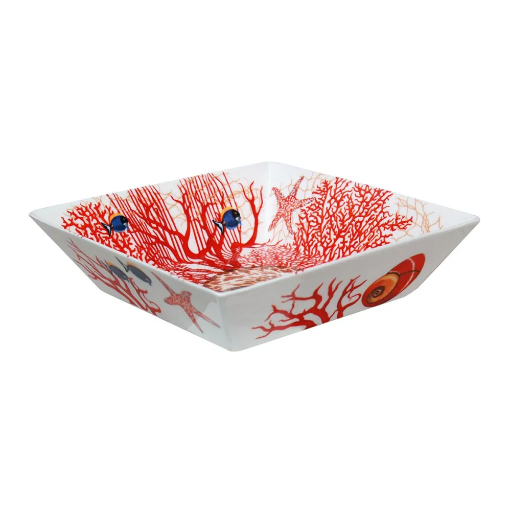 Taitù stor firkantet skål Mare fint benporcelæn 12-3-11