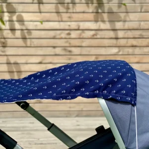 Skygge sejl muslin mørkeblåt anker