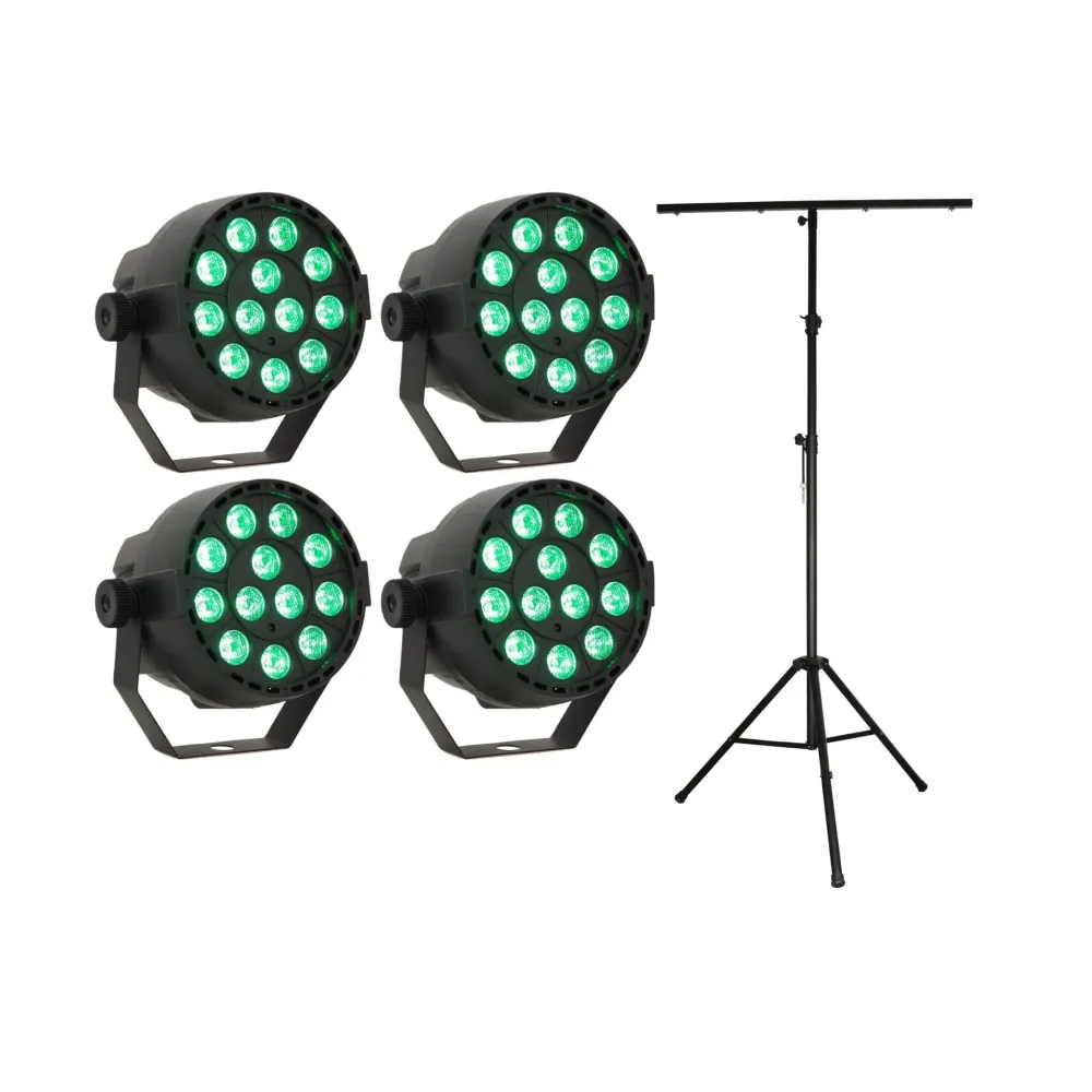 LED Spot Multicolor m. fjernbetjening (12x3W) & Perfex Lysstativ
