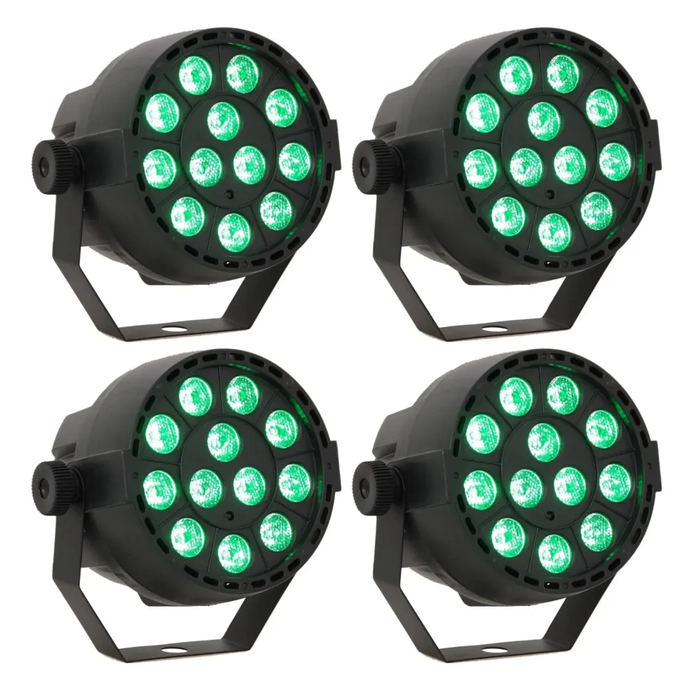 LED Spot Multicolor m. fjernbetjening (12x3W) 4 Stk. Bundle