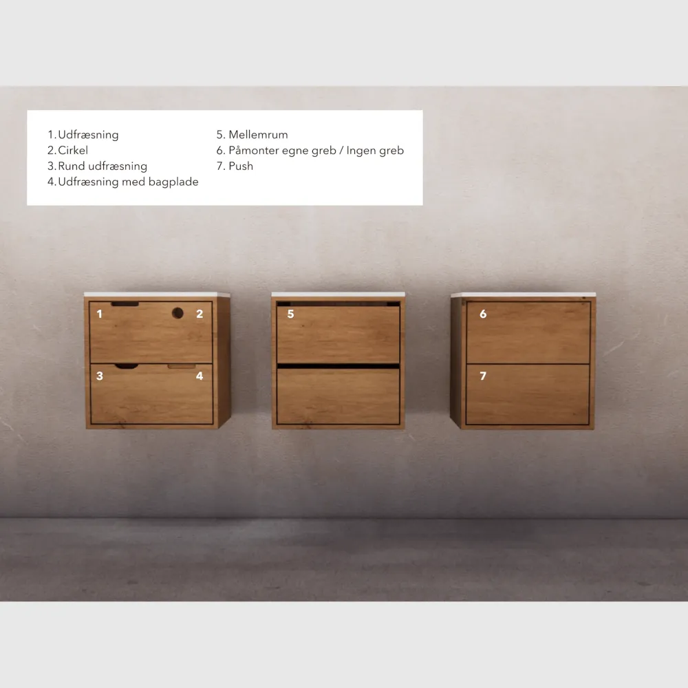 WHOLE KNAST snedkermøbel - 60x48x35cm / 1 skuffe - sort olieret eg