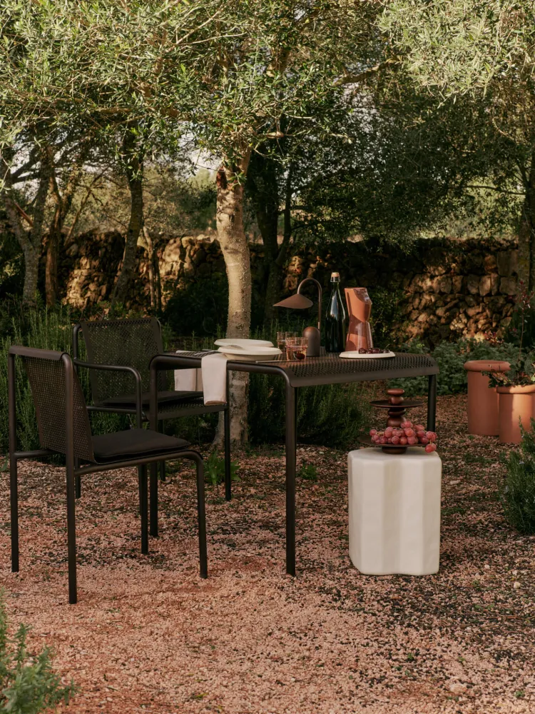 Dapple Dining Table - 80 x 80 - Ebony Chocolate