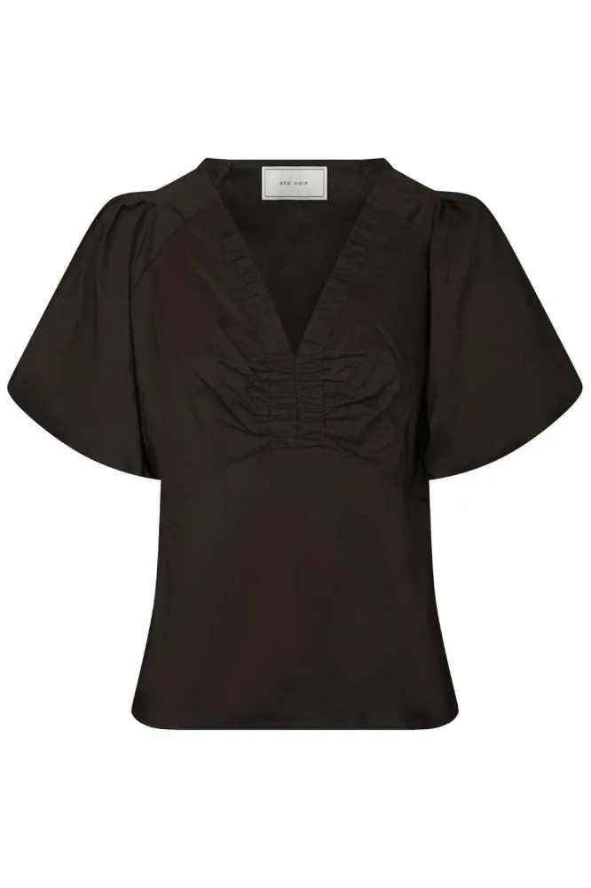 Neo Noir - Irina Poplin Blouse 162219 - 584 - Chocolate Cocoa