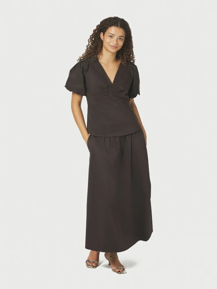 Neo Noir - Irina Poplin Blouse 162219 - 584 - Chocolate Cocoa