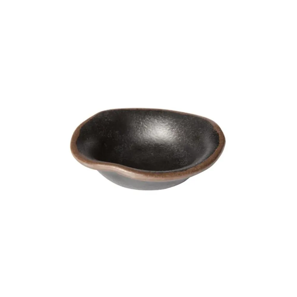(12 stk.) Dipskåle - MARONE - melamin - 40 ml - Ø 115mm - sort/brun
