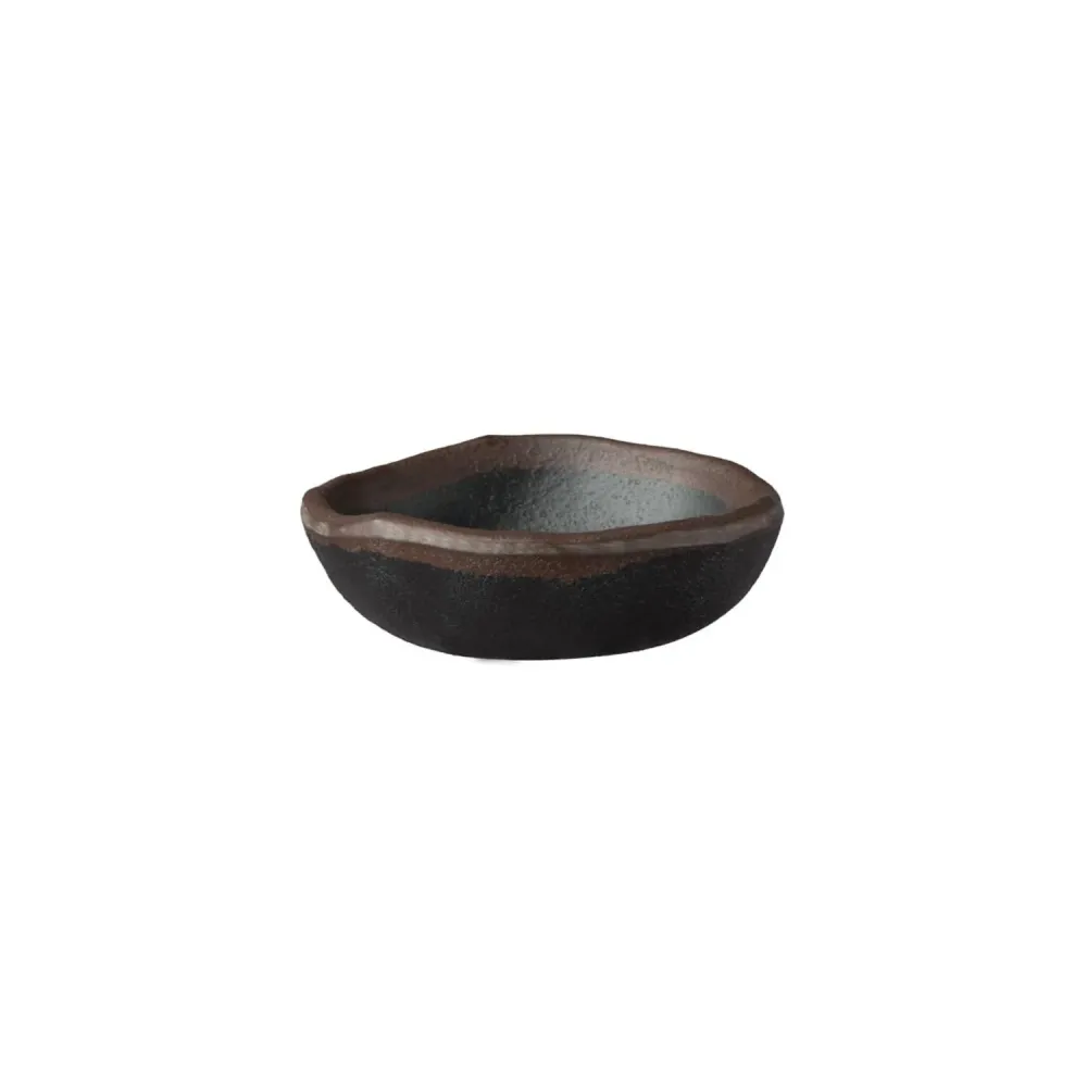 (12 stk.) Dipskåle - MARONE - melamin - 50 ml - Ø 85mm - sort/brun