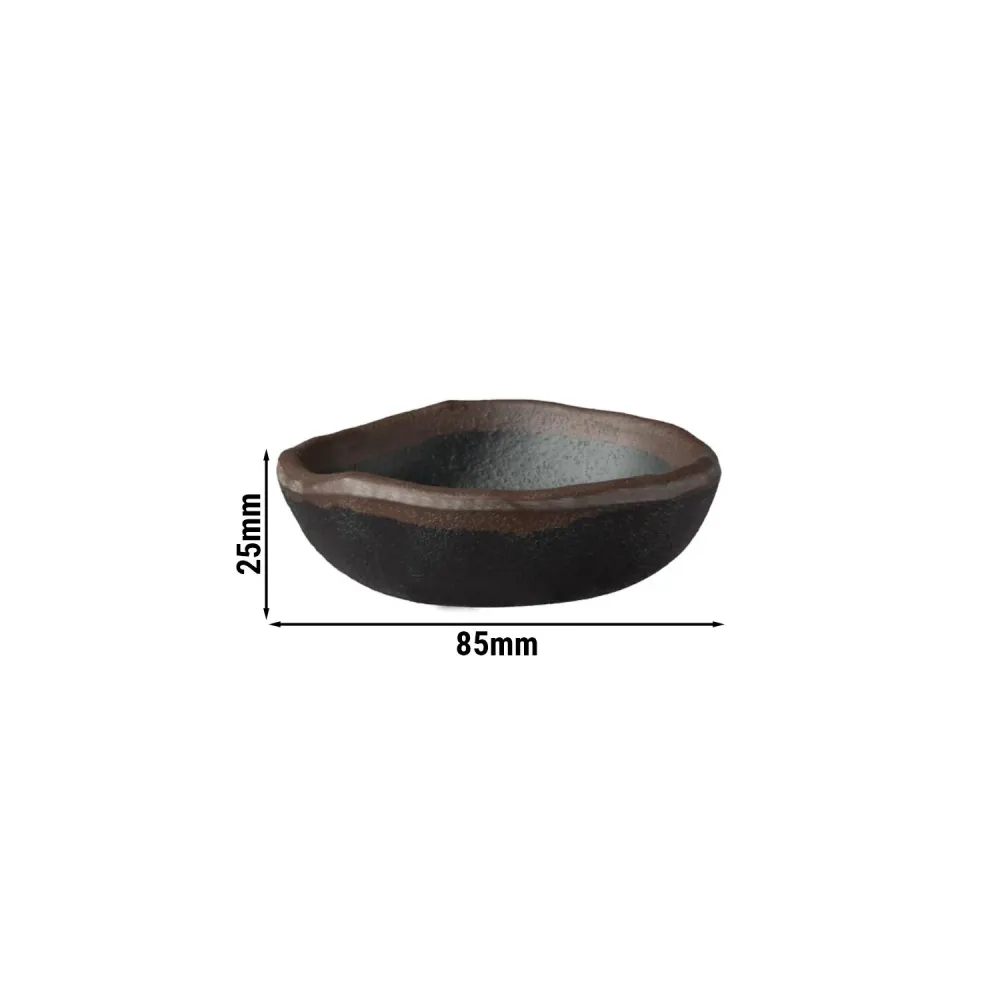 (12 stk.) Dipskåle - MARONE - melamin - 50 ml - Ø 85mm - sort/brun