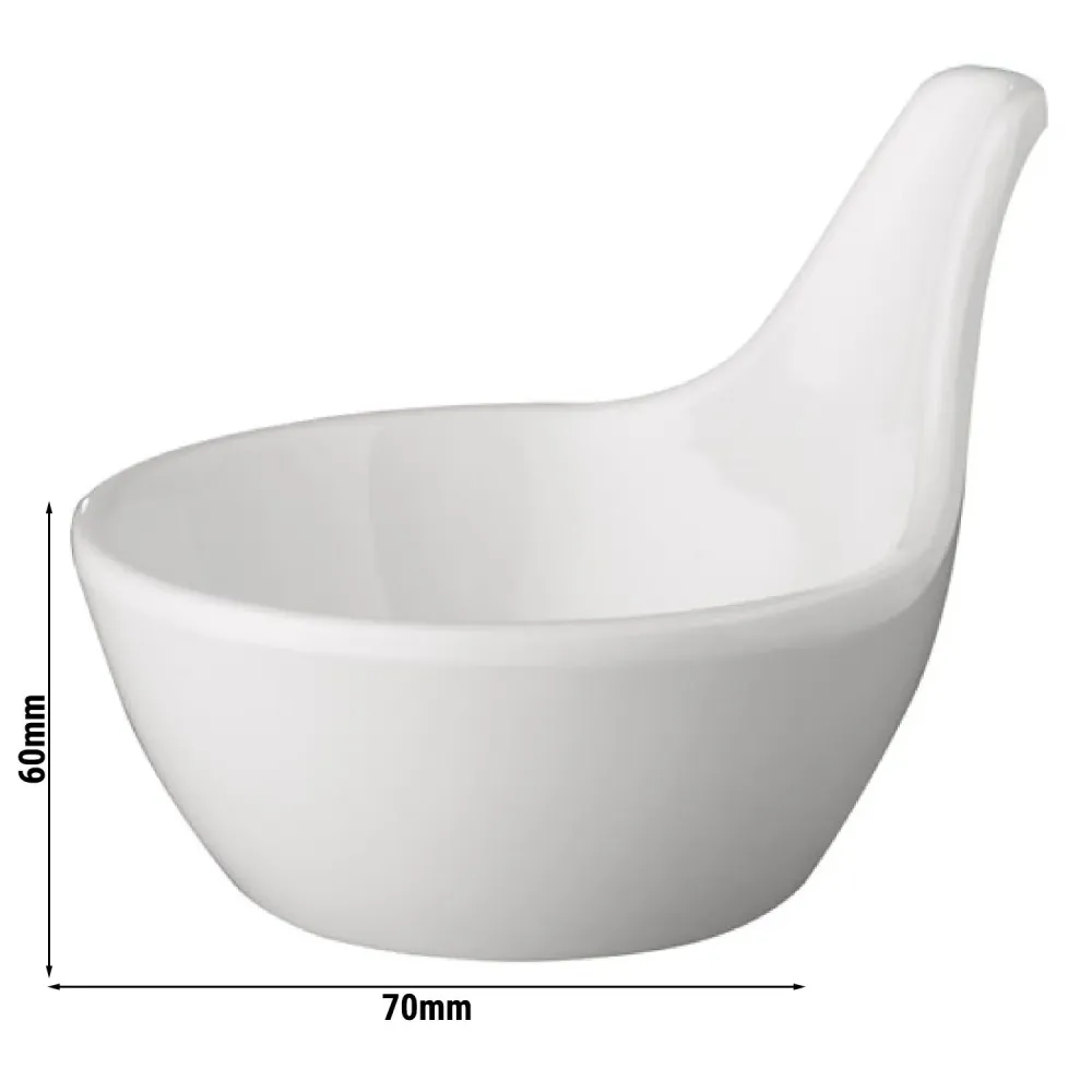 (20 stk.) Dipskåle - TINY GOURMET - Melamin - 50 ml - Ø 70mm - Hvid