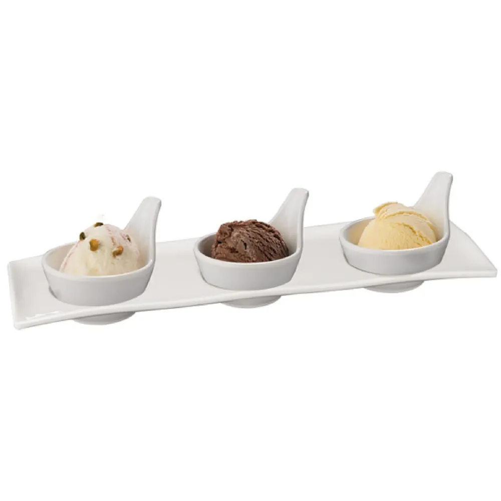 (20 stk.) Dipskåle - TINY GOURMET - Melamin - 50 ml - Ø 70mm - Hvid
