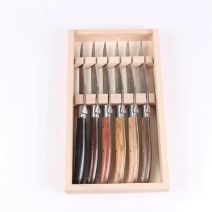 Laguiole Essentiel Steakknive - 6 stk i gaveæske - Ass. Wood
