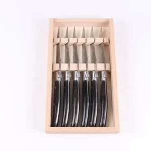 Laguiole Essentiel Steakknive - 6 stk i gaveæske - Ebony