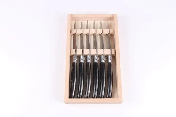 Laguiole Essentiel Steakknive - 6 stk i gaveæske - Ebony