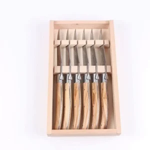 Laguiole Essentiel Steakknive - 6 stk i gaveæske - Olive