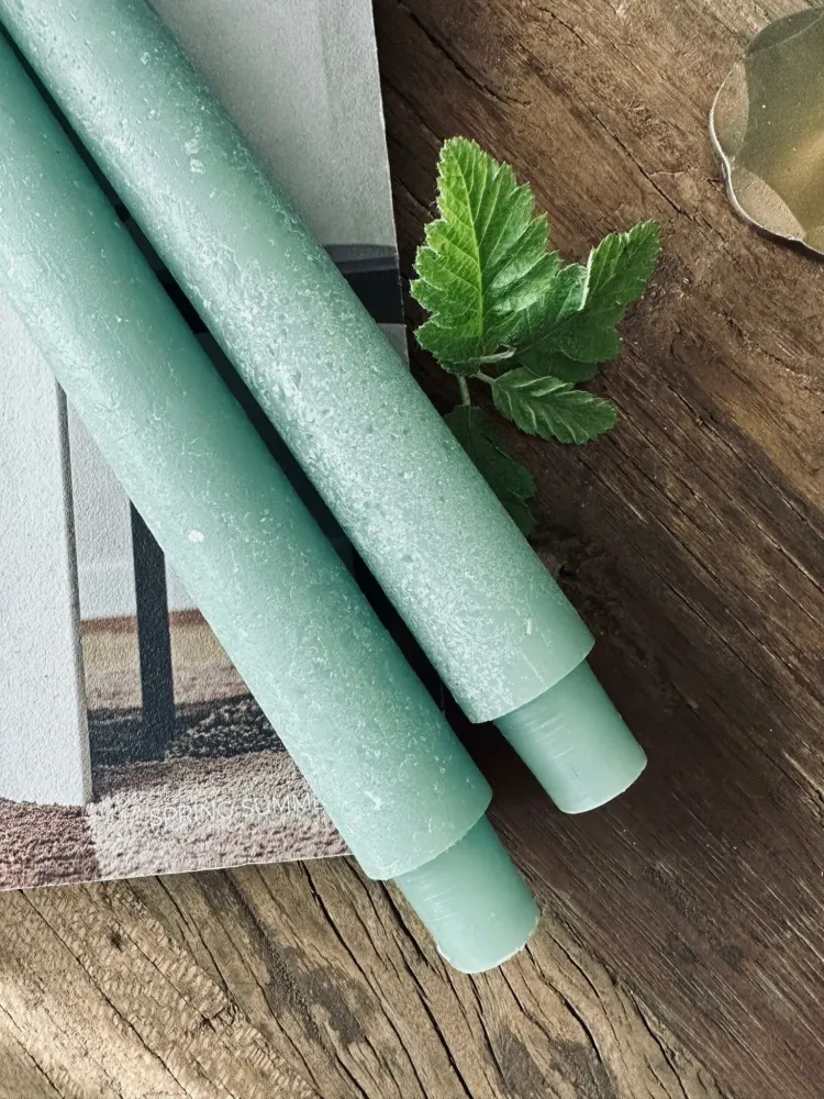 Flaskelys 25 cm - 2 stk Rustik Mint
