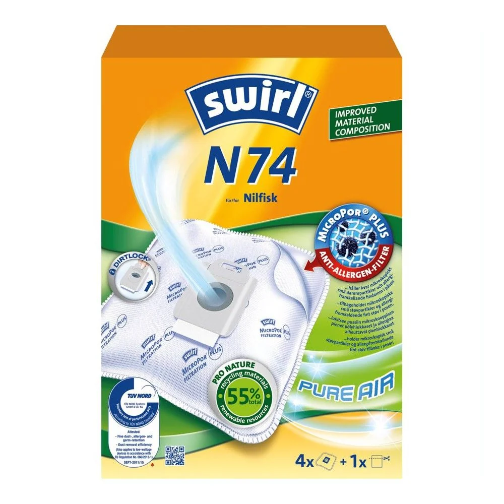 Swirl - Støvsugrposer N 74/ - 4 stk