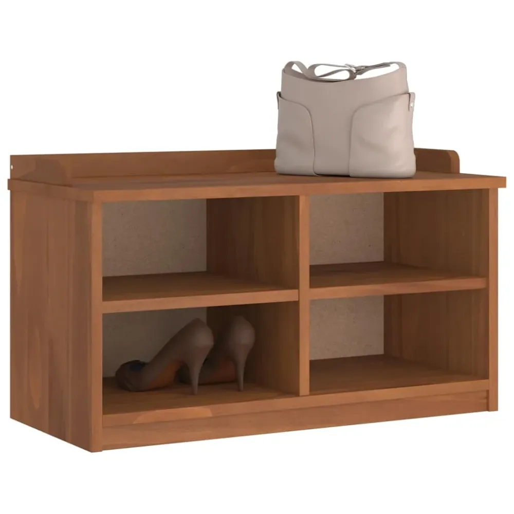 Entrébænk Sandnes 87X40X50 Cm Massivt Fyrretræ Hvid