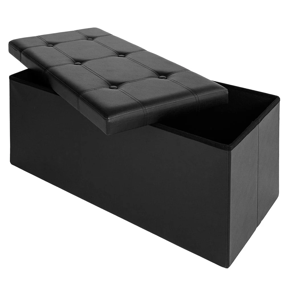 Taburet bænk bryst bænk sæde kube skammel sæde bryst legetøjs box bænk, Model:L - Ebony