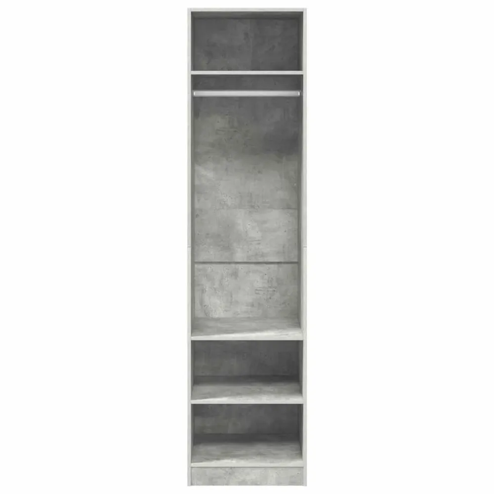 klædeskab 50x50x200 cm indbygget træ betongrå