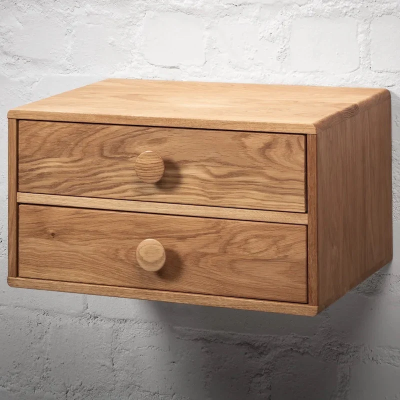 Væghængt sengebord med 2 skuffer 50x31,5x27 cm Flere varianter