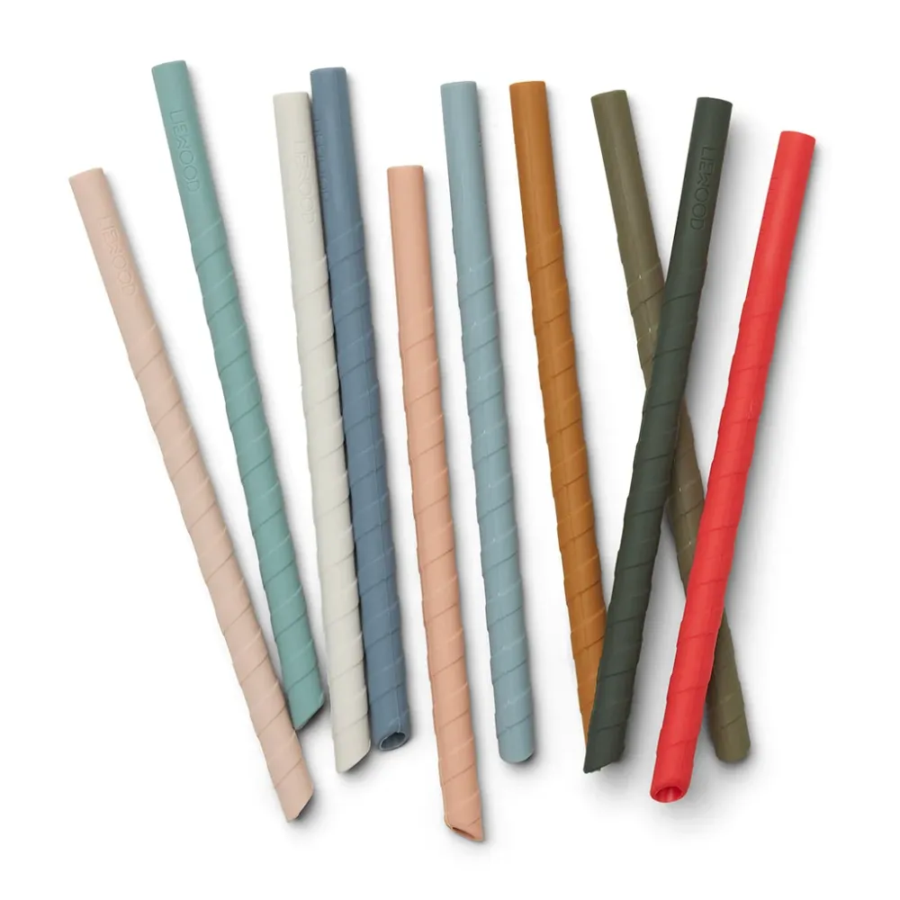 Liewood Timoti sugerør i silikone, 10-pk - Multi mix