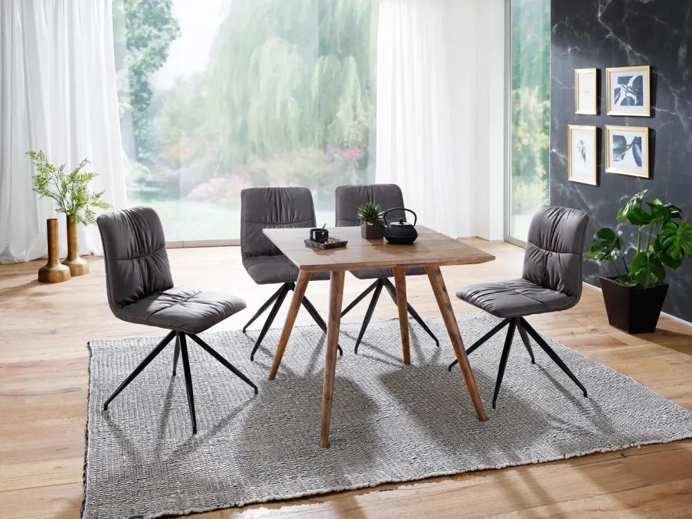 Artisan spisebord i fsc®-certificeret sheeshamtræ, 80x80 cm, brun