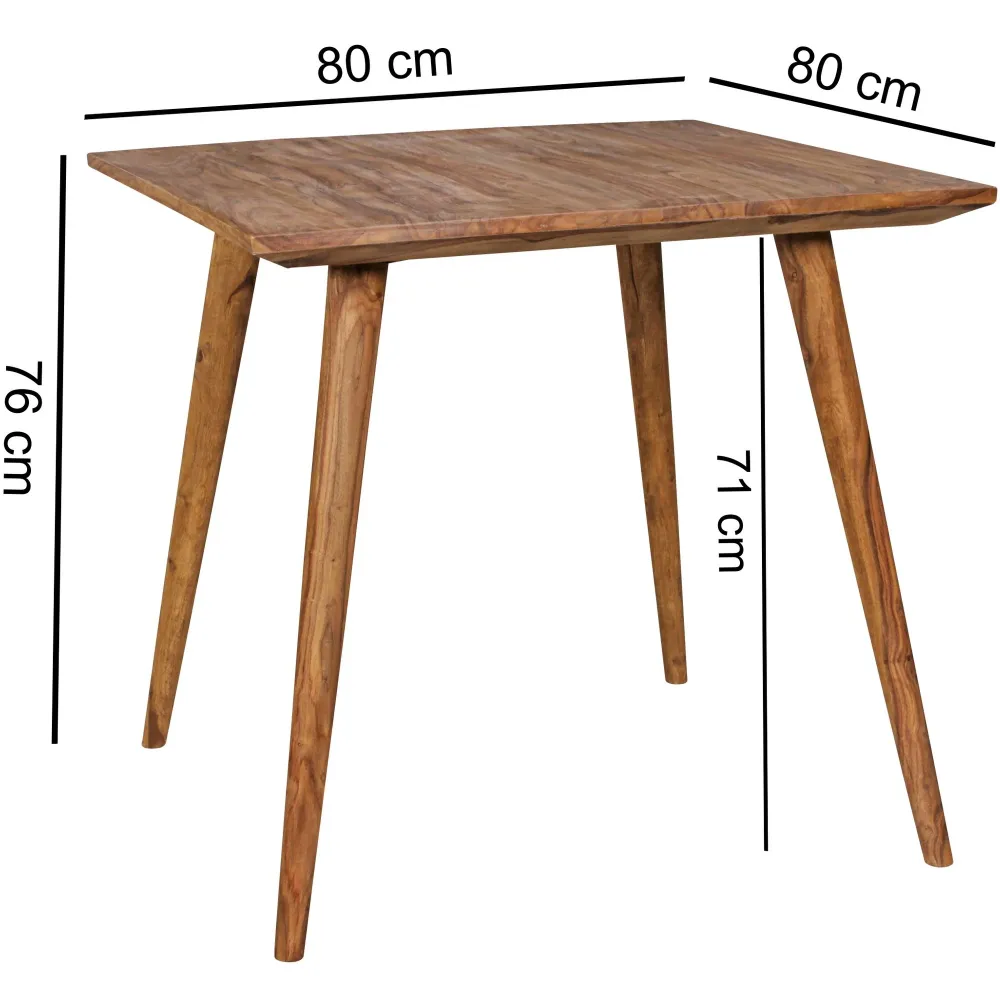 Artisan spisebord i fsc®-certificeret sheeshamtræ, 80x80 cm, brun