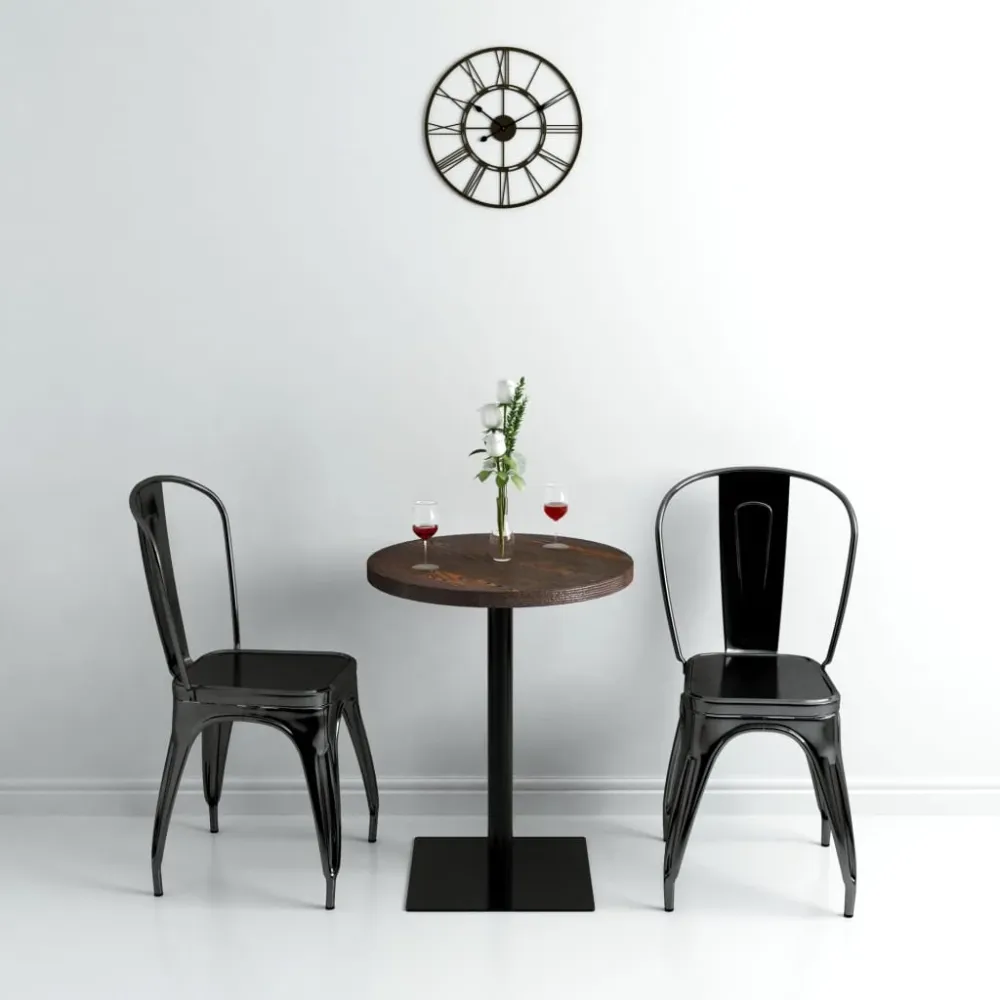 bistrobord MDF og rustfri rund 60 x 75 cm mørk aske